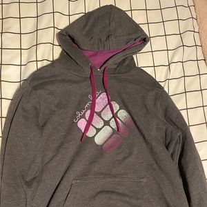 Grey and purple/teal Columbia hoodie